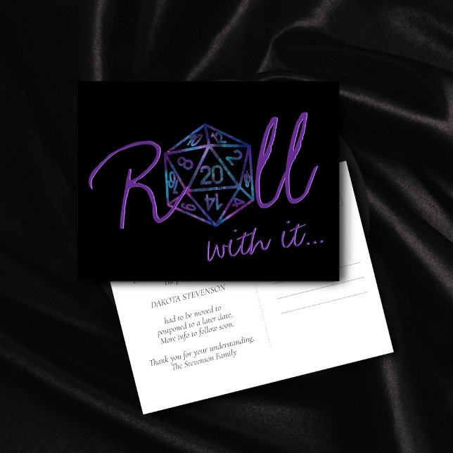 Hologram D20 | PnP Tabletop Gamer Ändring av datum Vykort (Skapare uppladdad)