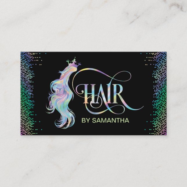 Hologram Hair stylist modern holograf Visitkort (Framsida)
