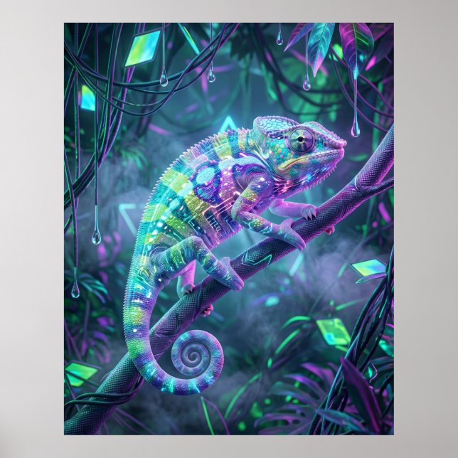 Hologram Kameleont Data Vine Poster (Framsidan)
