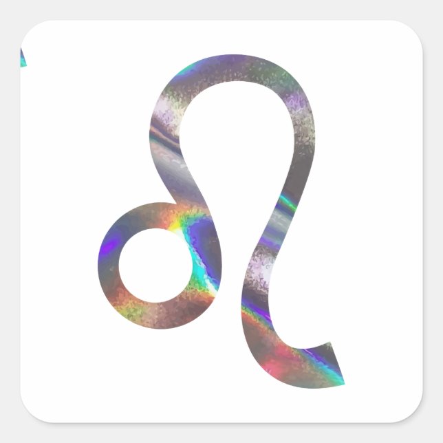 hologram Leo Fyrkantigt Klistermärke (Framsida)