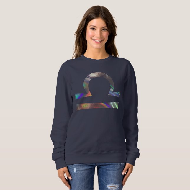 hologram libra livmoder svettskjorta tee (Hel framsida)
