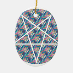 hologram pentagram julgransprydnad keramik
