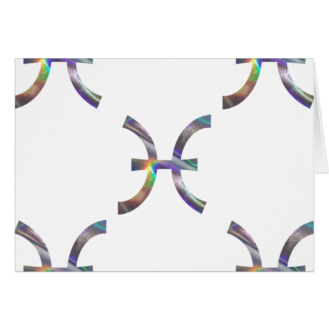 hologram Pisces Hälsningskort (Framsidan Horizontal)
