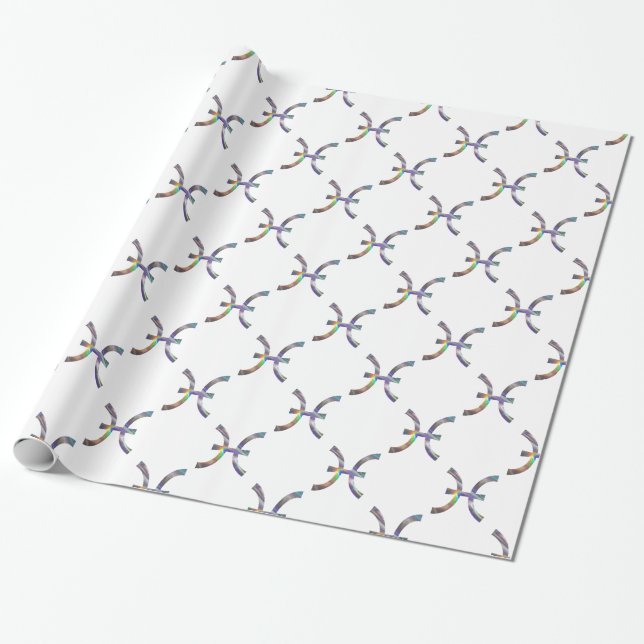 hologram Pisces Presentpapper (Utrullad)