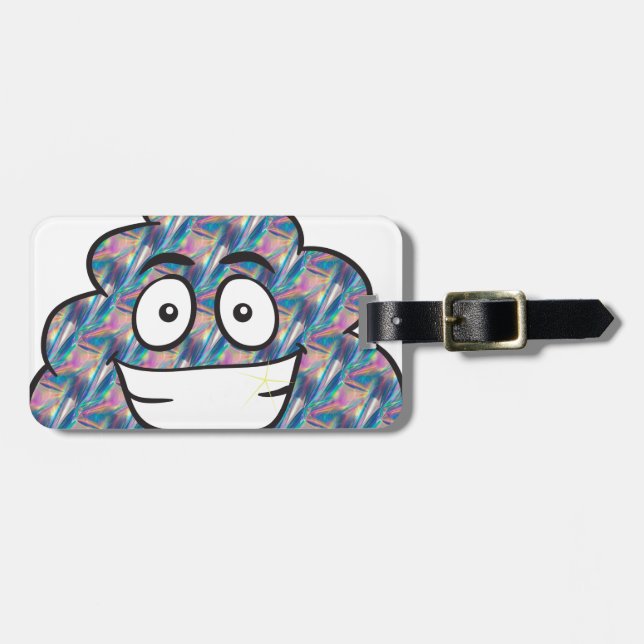 hologram poop emoji bagagebricka (Horisontell Framsida)
