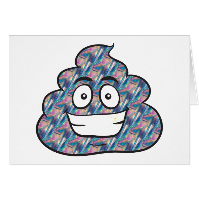 hologram poop emoji hälsningskort (Framsidan Horizontal)