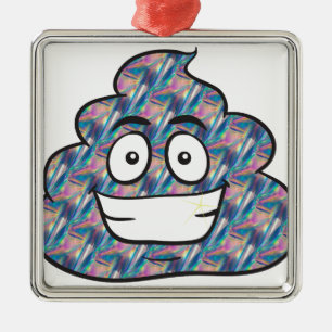 hologram poop emoji julgransprydnad metall