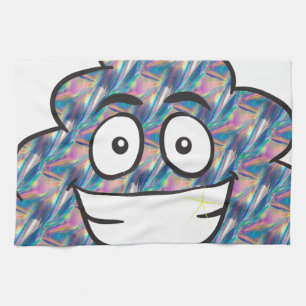 hologram poop emoji kökshandduk