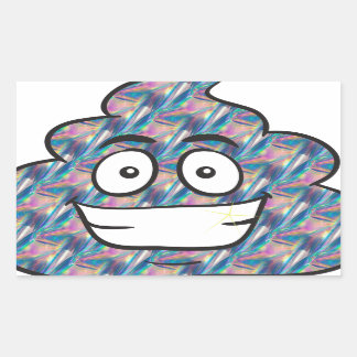 hologram poop emoji rektangulärt klistermärke