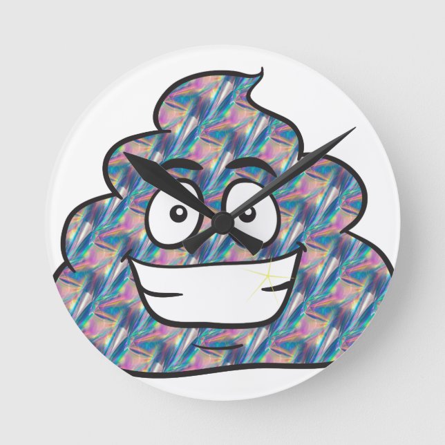 hologram poop emoji rund klocka (Framsida)
