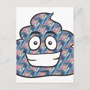 hologram poop emoji vykort