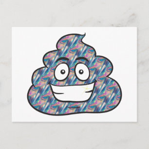 hologram poop emoji vykort
