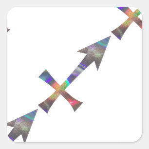 hologram Sagittarius Fyrkantigt Klistermärke