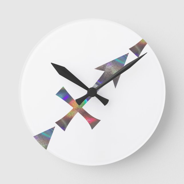 hologram Sagittarius Rund Klocka (Framsida)
