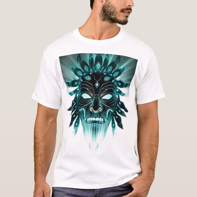 Hologram Tribal Ansikte T-Shirt (Framsida)