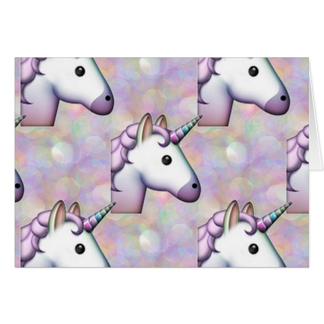 hologram unicorn emoji hälsningskort (Framsidan Horizontal)