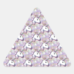 hologram unicorn emoji triangelformat klistermärke