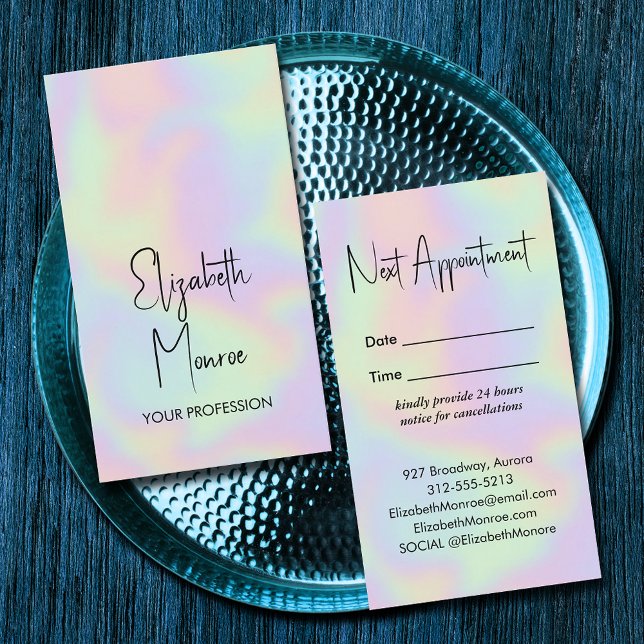 HoloGrapal Opal Gemstone Visitkort (*BEST TO USE SIGNATURE UV GLOSS paper we selected for best results with holographic illustration)