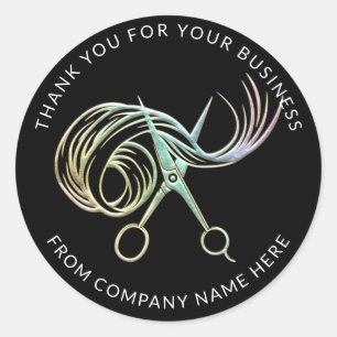 Holograph Anpassningsbar Hair Logotyp Namn Tack Runt Klistermärke