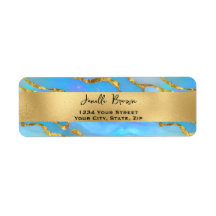 HoloGraph Faux opal Stone Return-adressetikett