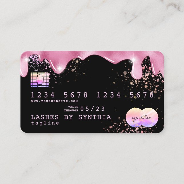 Holograph Foil Stänk Kredit Card modern gigant Visitkort (Framsida)