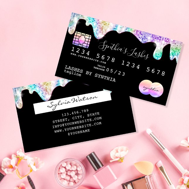 Holograph glitter, det moderna Kredit-kortet namn Visitkort (Skapare uppladdad)