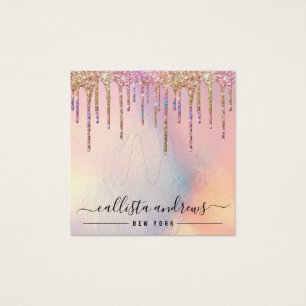 HoloGraph Glitter Drives Ring Visning Card Fyrkantigt Visitkort