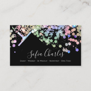 HoloGraph Glitter Maid Städning House Black Visitkort
