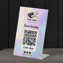 HoloGraph Hair Salon Logotyp Cashapp Scan to Betal