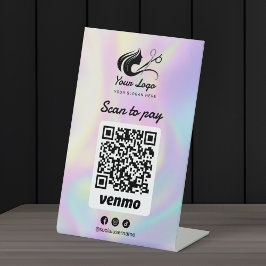 HoloGraph Hair Salon Logotyp Venmo Scan för att Be