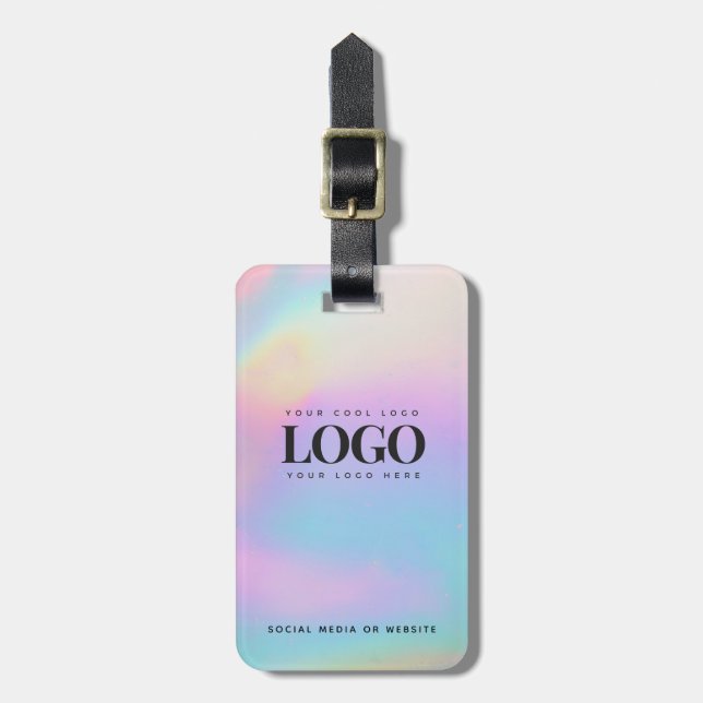 Holograph Iridescent Company Logotyp Business Anpa Bagagebricka (Vertikal Framsida)