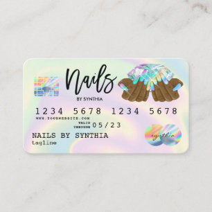 Holograph Kredit Card Nagel Tech-manikyr Visitkort
