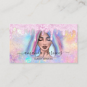 Holograph Makeup Lash Boutique Guld Vax Drift QR Visitkort
