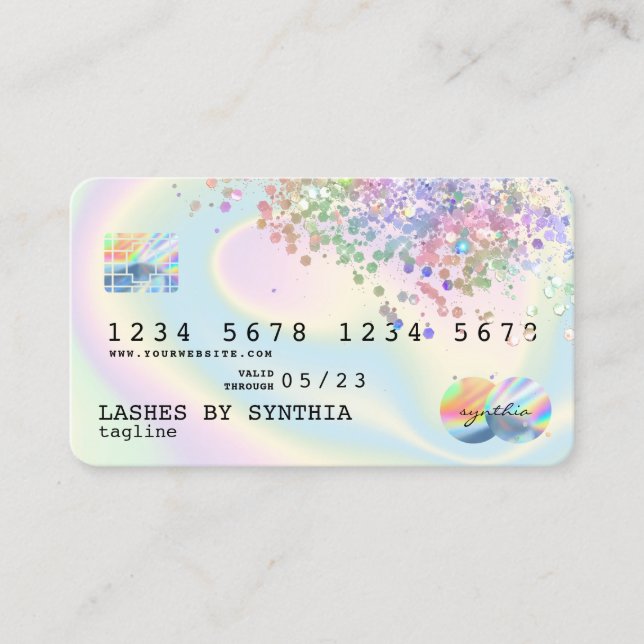 Holograph Modern Kredit Card Stil Visitkort (Framsida)