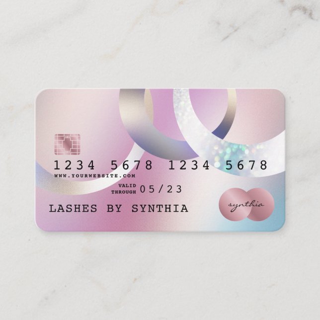 Holograph Modern Kredit Card Stil Visitkort (Framsida)