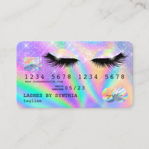 Holograph Modern Ögon Lash Kredit Card Visitkort