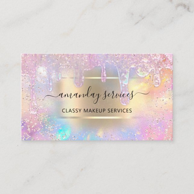 Holograph Online Shop Drip Makeup Artist QR Code Visitkort (Framsida)