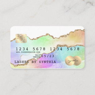 Holograph Pastel agate Unicorn Kredit Card Visitkort