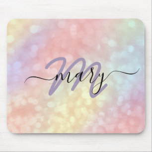 Holograph Pastel Ombre Namn Monogram. Lux Musmatta