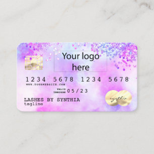 Holograph Pastel Unicorn Modern Kredit Card-LOGOTY Visitkort