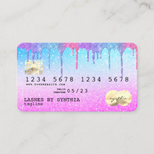 Holograph Pastel Unicorn Modern Kredit Card-LOGOTY Visitkort