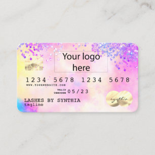 Holograph Pastel Unicorn Modern Kredit Card-LOGOTY Visitkort
