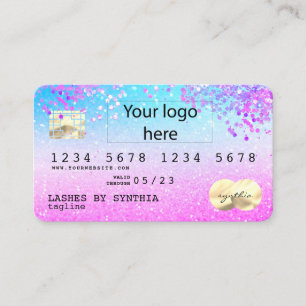 Holograph Pastel Unicorn Modern Kredit Card-LOGOTY Visitkort