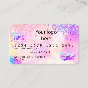 Holograph Pastel Unicorn Modern Kredit Card-LOGOTY Visitkort