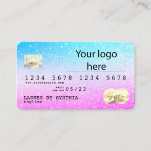 Holograph Pastel Unicorn Modern Kredit Card-LOGOTY Visitkort