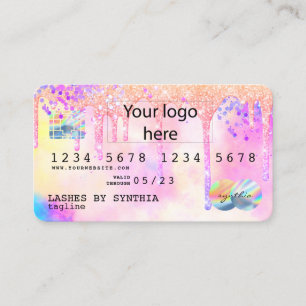 Holograph Pastel Unicorn Modern Kredit Card-LOGOTY Visitkort
