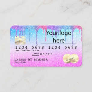 Holograph Pastel Unicorn Modern Kredit Card-LOGOTY Visitkort