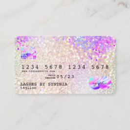 Holograph Pastel Unicorn Modern Kredit Card Stil Visitkort