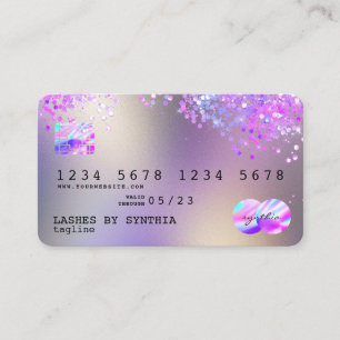 Holograph Pastel Unicorn Modern Kredit Card Stil Visitkort