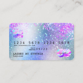 Holograph Pastel Unicorn Modern Kredit Card Stil Visitkort